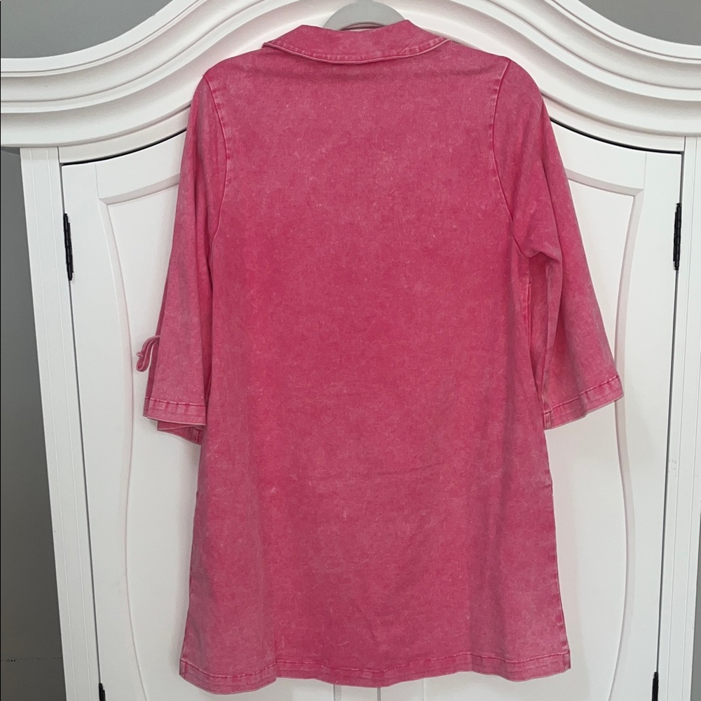 Bohemian Butterfly Sleeve V Neck Dress in vibrant Pink NWT - Picture 7 of 7
